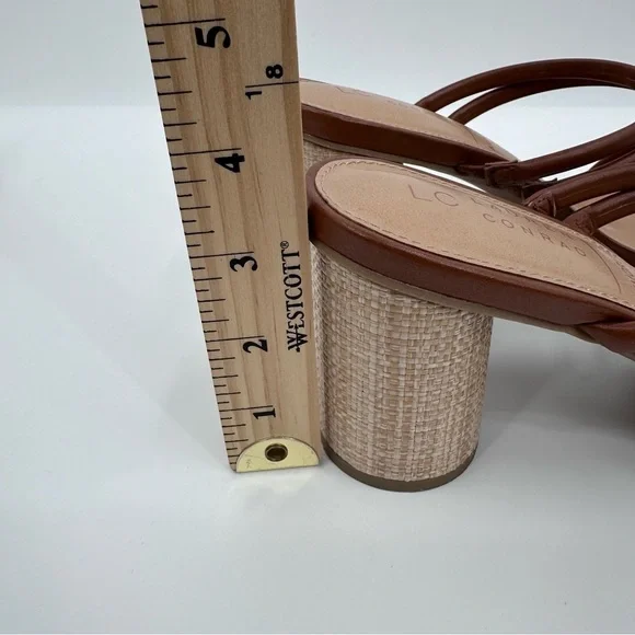 LC Lauren Conrad Sandals Women 11 NEW Brown Strappy Heel Slip On Open Toe - Picture 6 of 9